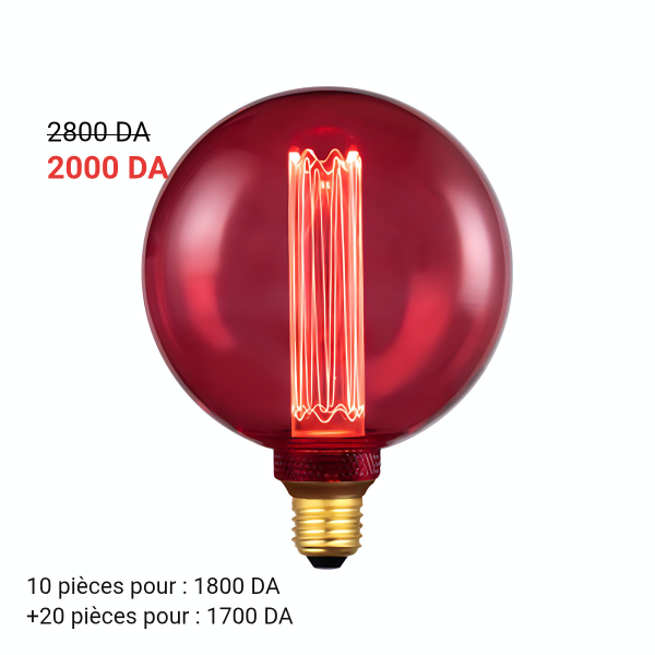Lampe E27   G125 4W Rouge
