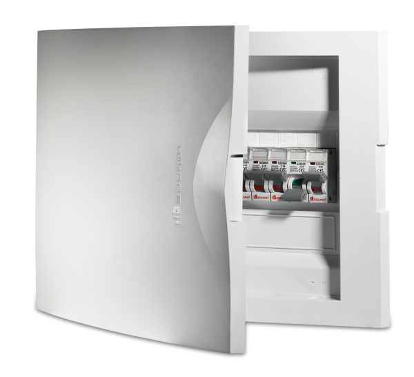 Tableau distribution soukoy  12 départs encastré  avec support BA13  BLANC